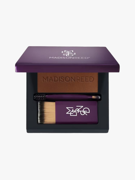 Madison Reed Root Touch Up + Brow Filler in branded components on a light gray background